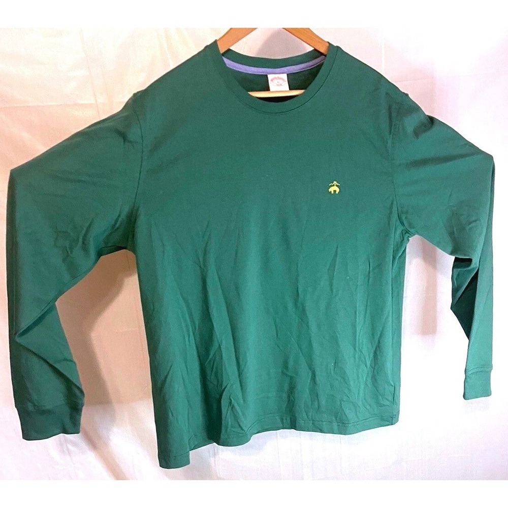 Brooks Brothers XL Forest Green 100% Cotton Long Sleeve Golden Fleece T-Shirt